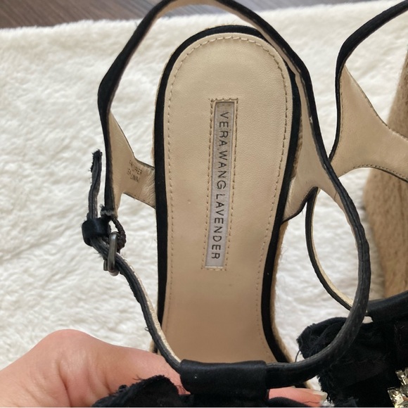 Vera Wang Lavender espadrille wedges high platform heels jeweled rhinestone sz 8 - Picture 6 of 14